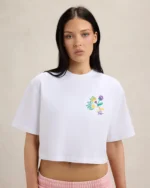 OVO BRUSH STROKE FLOWER CROPPED TEE
