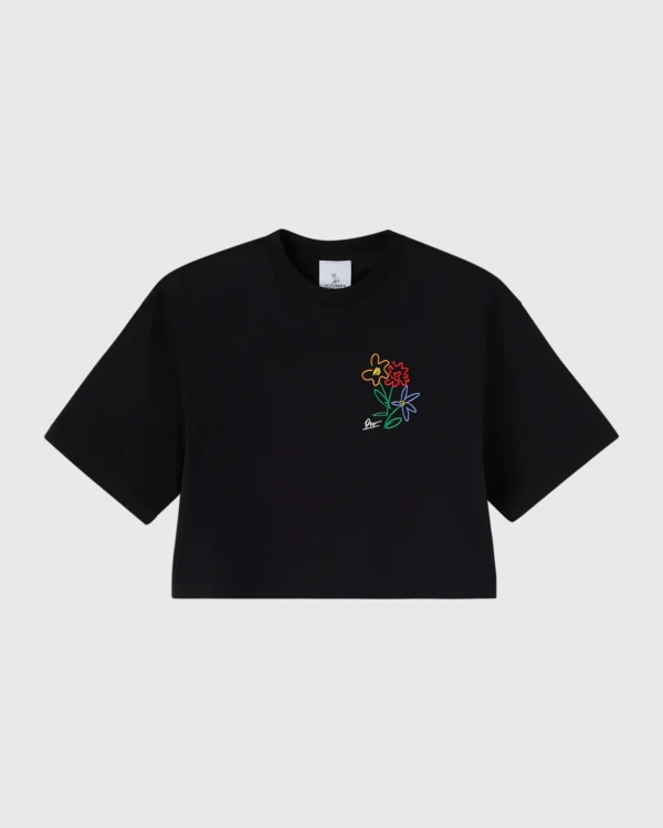 OVO BRUSH STROKE FLOWER CROPPED TEE