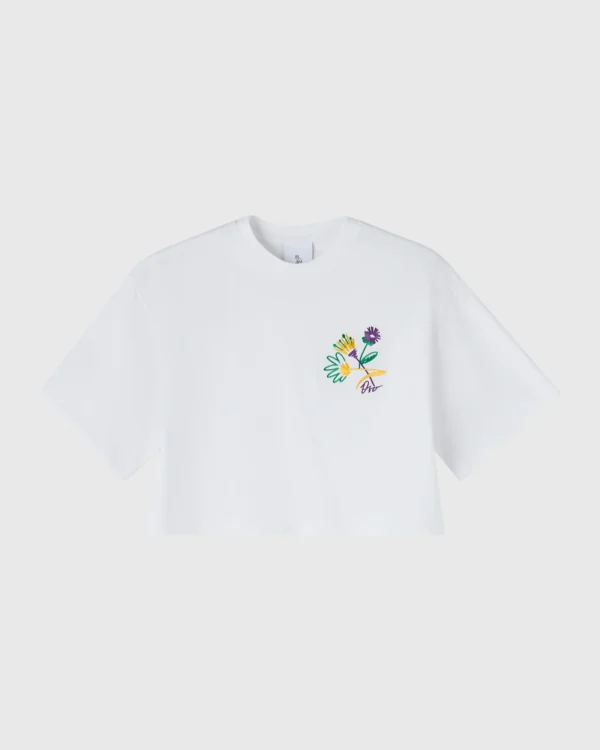 OVO BRUSH STROKE FLOWER CROPPED TEE