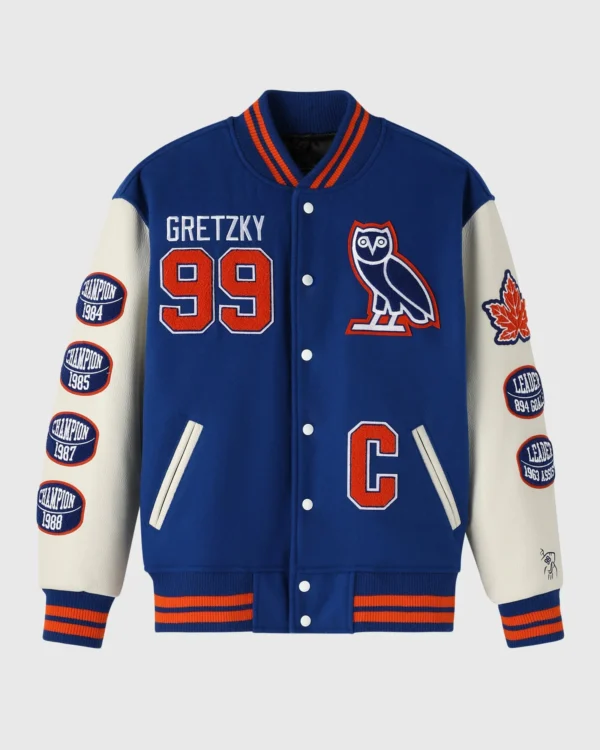 Buy OVO Gretzky Varsity Jacket – Authentic October’s Very Own varsity streetwear