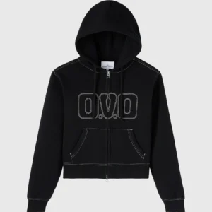 OVO CONTRAST-STITCH FULL-ZIP HOODIE