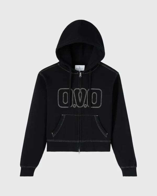 OVO CONTRAST-STITCH FULL-ZIP HOODIE