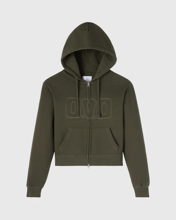 OVO CONTRAST-STITCH FULL-ZIP HOODIE