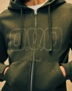 OVO CONTRAST-STITCH FULL-ZIP HOODIE